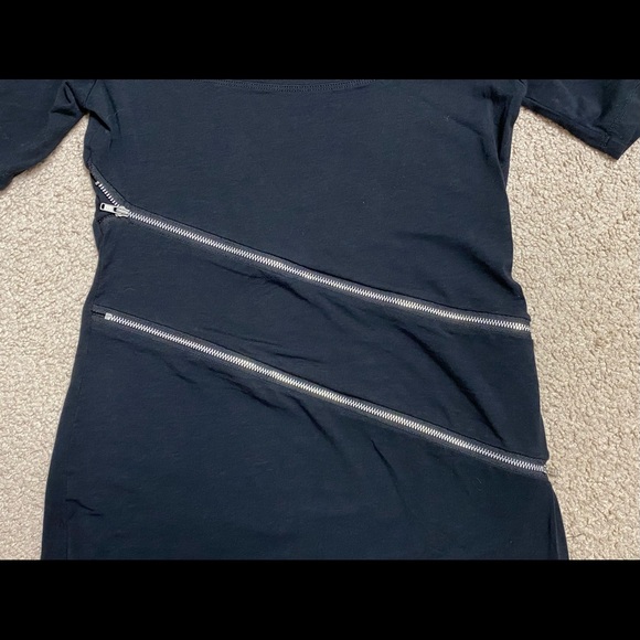 Switchblade Stiletto Black Zipper Pinup Rockabilly Wiggle Dress L - Picture 2 of 5